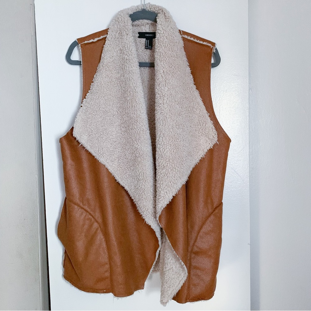 Forever 21 Faux Sheepskin Vest